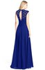 ColsBM Kara Electric Blue Modest Fit-n-Flare V-neck Sleeveless Chiffon Floor Length Bridesmaid Dresses