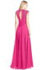 ColsBM Kara Fandango Pink Modest Fit-n-Flare V-neck Sleeveless Chiffon Floor Length Bridesmaid Dresses