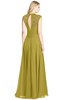 ColsBM Kara Golden Olive Modest Fit-n-Flare V-neck Sleeveless Chiffon Floor Length Bridesmaid Dresses