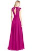 ColsBM Kara Hot Pink Modest Fit-n-Flare V-neck Sleeveless Chiffon Floor Length Bridesmaid Dresses