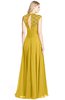 ColsBM Kara Lemon Curry Modest Fit-n-Flare V-neck Sleeveless Chiffon Floor Length Bridesmaid Dresses