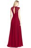 ColsBM Kara Maroon Modest Fit-n-Flare V-neck Sleeveless Chiffon Floor Length Bridesmaid Dresses