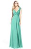 ColsBM Kara Mint Green Modest Fit-n-Flare V-neck Sleeveless Chiffon Floor Length Bridesmaid Dresses