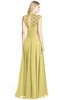 ColsBM Kara Misted Yellow Modest Fit-n-Flare V-neck Sleeveless Chiffon Floor Length Bridesmaid Dresses
