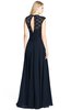 ColsBM Kara Navy Blue Modest Fit-n-Flare V-neck Sleeveless Chiffon Floor Length Bridesmaid Dresses