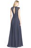 ColsBM Kara Nightshadow Blue Modest Fit-n-Flare V-neck Sleeveless Chiffon Floor Length Bridesmaid Dresses