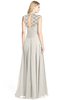 ColsBM Kara Off White Modest Fit-n-Flare V-neck Sleeveless Chiffon Floor Length Bridesmaid Dresses