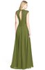 ColsBM Kara Olive Green Modest Fit-n-Flare V-neck Sleeveless Chiffon Floor Length Bridesmaid Dresses