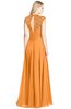 ColsBM Kara Orange Modest Fit-n-Flare V-neck Sleeveless Chiffon Floor Length Bridesmaid Dresses