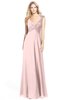 ColsBM Kara Pastel Pink Modest Fit-n-Flare V-neck Sleeveless Chiffon Floor Length Bridesmaid Dresses