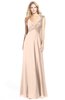 ColsBM Kara Peach Puree Modest Fit-n-Flare V-neck Sleeveless Chiffon Floor Length Bridesmaid Dresses