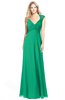ColsBM Kara Pepper Green Modest Fit-n-Flare V-neck Sleeveless Chiffon Floor Length Bridesmaid Dresses