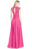 ColsBM Kara Rose Pink Modest Fit-n-Flare V-neck Sleeveless Chiffon Floor Length Bridesmaid Dresses