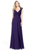 ColsBM Kara Royal Purple Modest Fit-n-Flare V-neck Sleeveless Chiffon Floor Length Bridesmaid Dresses