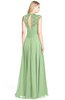ColsBM Kara Sage Green Modest Fit-n-Flare V-neck Sleeveless Chiffon Floor Length Bridesmaid Dresses