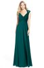 ColsBM Kara Shaded Spruce Modest Fit-n-Flare V-neck Sleeveless Chiffon Floor Length Bridesmaid Dresses