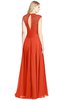 ColsBM Kara Tangerine Tango Modest Fit-n-Flare V-neck Sleeveless Chiffon Floor Length Bridesmaid Dresses