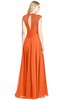 ColsBM Kara Tangerine Modest Fit-n-Flare V-neck Sleeveless Chiffon Floor Length Bridesmaid Dresses