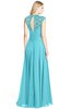 ColsBM Kara Turquoise Modest Fit-n-Flare V-neck Sleeveless Chiffon Floor Length Bridesmaid Dresses