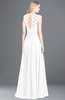ColsBM Kara White Modest Fit-n-Flare V-neck Sleeveless Chiffon Floor Length Bridesmaid Dresses