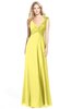 ColsBM Kara Yellow Iris Modest Fit-n-Flare V-neck Sleeveless Chiffon Floor Length Bridesmaid Dresses