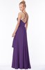 ColsBM Allison Dark Purple Gorgeous Sleeveless Zip up Floor Length Ruching Bridesmaid Dresses