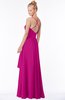 ColsBM Allison Hot Pink Gorgeous Sleeveless Zip up Floor Length Ruching Bridesmaid Dresses