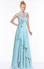 ColsBM Jade Aqua Glamorous Fit-n-Flare Halter Sleeveless Floor Length Bridesmaid Dresses