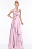 ColsBM Jade Baby Pink Glamorous Fit-n-Flare Halter Sleeveless Floor Length Bridesmaid Dresses