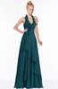 ColsBM Jade Blue Green Glamorous Fit-n-Flare Halter Sleeveless Floor Length Bridesmaid Dresses