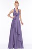 ColsBM Jade Chalk Violet Glamorous Fit-n-Flare Halter Sleeveless Floor Length Bridesmaid Dresses