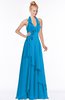ColsBM Jade Cornflower Blue Glamorous Fit-n-Flare Halter Sleeveless Floor Length Bridesmaid Dresses