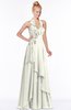 ColsBM Jade Cream Glamorous Fit-n-Flare Halter Sleeveless Floor Length Bridesmaid Dresses