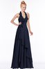 ColsBM Jade Dark Sapphire Glamorous Fit-n-Flare Halter Sleeveless Floor Length Bridesmaid Dresses