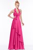 ColsBM Jade Fandango Pink Glamorous Fit-n-Flare Halter Sleeveless Floor Length Bridesmaid Dresses