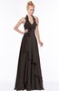 ColsBM Jade Fudge Brown Glamorous Fit-n-Flare Halter Sleeveless Floor Length Bridesmaid Dresses