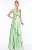 ColsBM Jade Light Green Glamorous Fit-n-Flare Halter Sleeveless Floor Length Bridesmaid Dresses