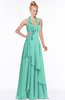 ColsBM Jade Mint Green Glamorous Fit-n-Flare Halter Sleeveless Floor Length Bridesmaid Dresses
