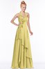 ColsBM Jade Misted Yellow Glamorous Fit-n-Flare Halter Sleeveless Floor Length Bridesmaid Dresses