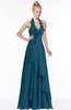 ColsBM Jade Moroccan Blue Glamorous Fit-n-Flare Halter Sleeveless Floor Length Bridesmaid Dresses