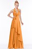 ColsBM Jade Orange Glamorous Fit-n-Flare Halter Sleeveless Floor Length Bridesmaid Dresses