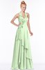 ColsBM Jade Pale Green Glamorous Fit-n-Flare Halter Sleeveless Floor Length Bridesmaid Dresses