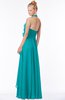 ColsBM Jade Peacock Blue Glamorous Fit-n-Flare Halter Sleeveless Floor Length Bridesmaid Dresses