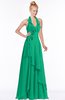 ColsBM Jade Pepper Green Glamorous Fit-n-Flare Halter Sleeveless Floor Length Bridesmaid Dresses