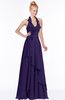 ColsBM Jade Royal Purple Glamorous Fit-n-Flare Halter Sleeveless Floor Length Bridesmaid Dresses