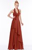 ColsBM Jade Rust Glamorous Fit-n-Flare Halter Sleeveless Floor Length Bridesmaid Dresses