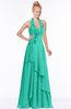 ColsBM Jade Viridian Green Glamorous Fit-n-Flare Halter Sleeveless Floor Length Bridesmaid Dresses