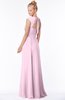 ColsBM Anna Baby Pink Modest Sleeveless Half Backless Chiffon Floor Length Bridesmaid Dresses