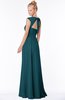 ColsBM Anna Blue Green Modest Sleeveless Half Backless Chiffon Floor Length Bridesmaid Dresses