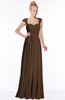 ColsBM Anna Chocolate Brown Modest Sleeveless Half Backless Chiffon Floor Length Bridesmaid Dresses